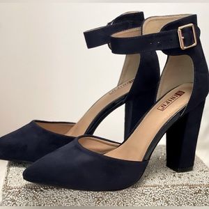 IDIFU High Heels Pumps Pointed Closed Toe Ankle Strap Dress Wedding Shoes 8.5-9